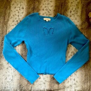 La Hearts cut out butterfly long sleeve - blue/ small